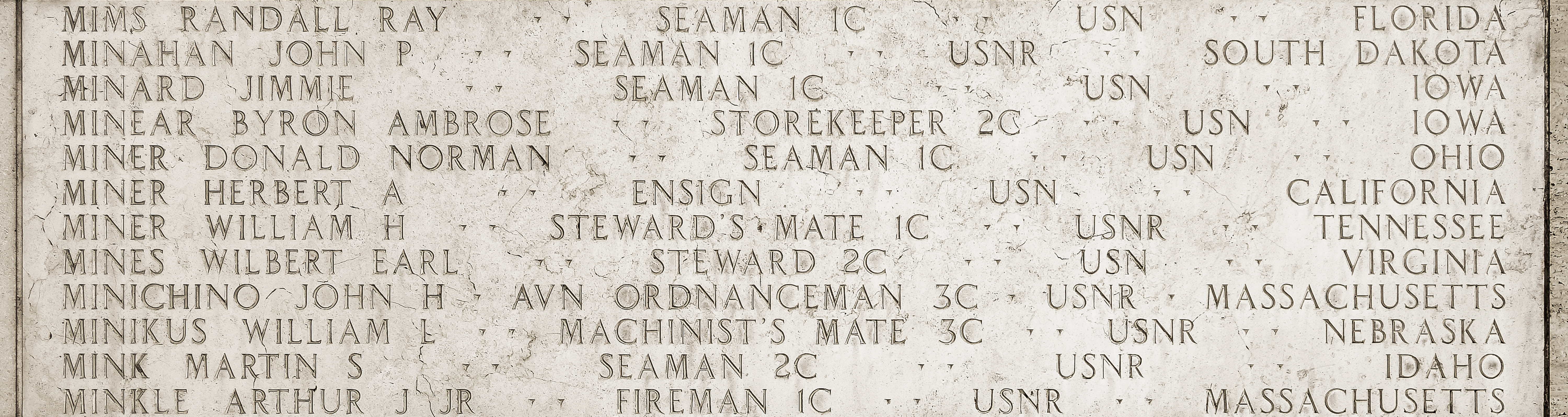 Martin S. Mink, Seaman Second Class